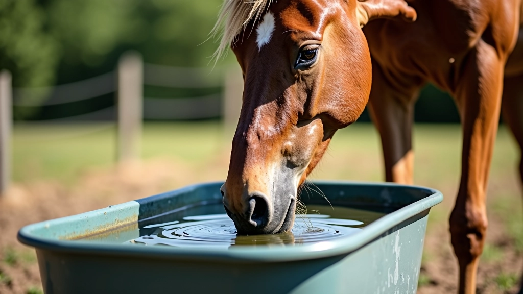 horse drinking water
